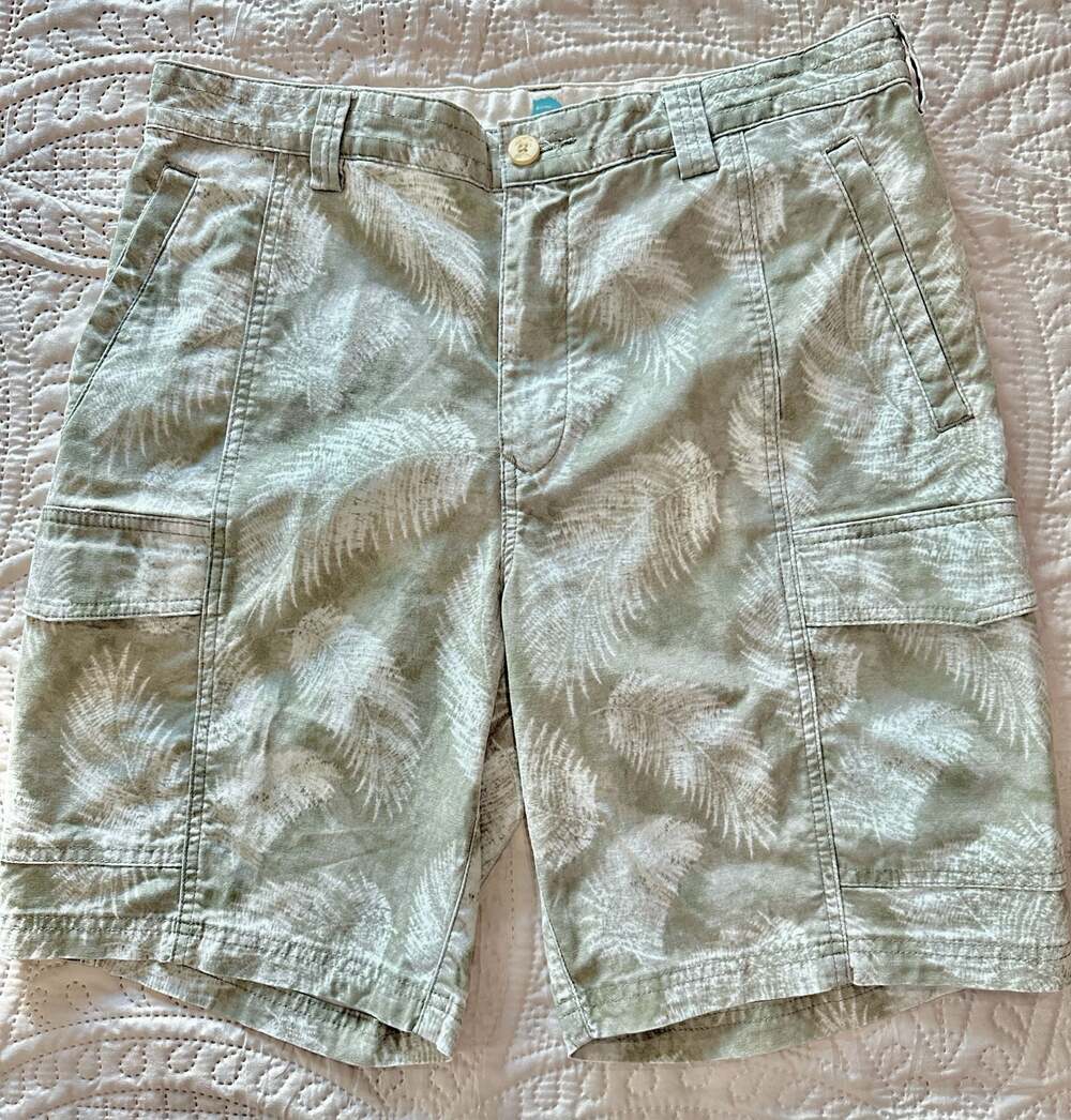 Tommy Bahama Beach Linen Chino Palm Print Bermuda Shorts Men’s 33